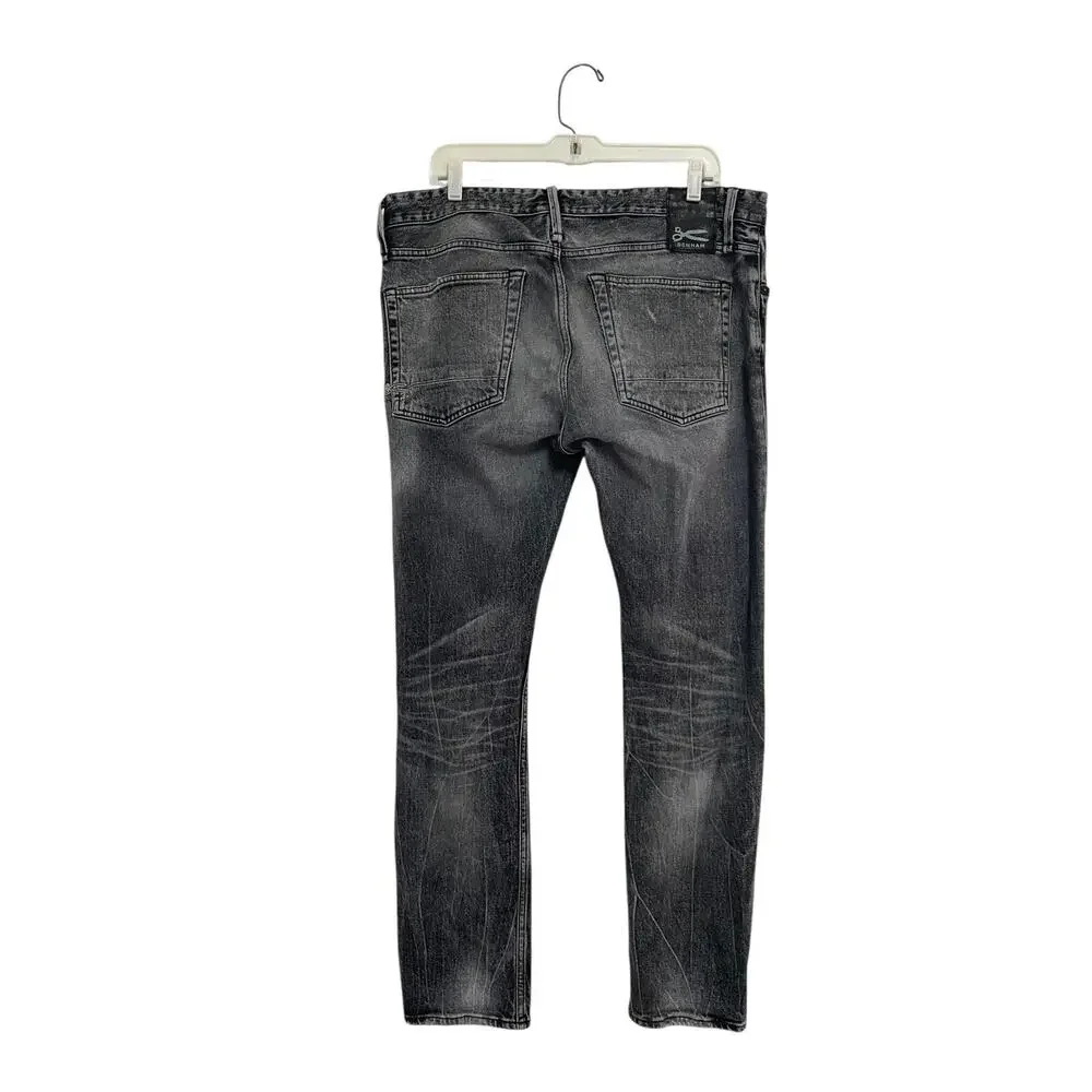 Denham Razor Slim Fit Grey Distressed Jeans Button Fly Mens 36x31